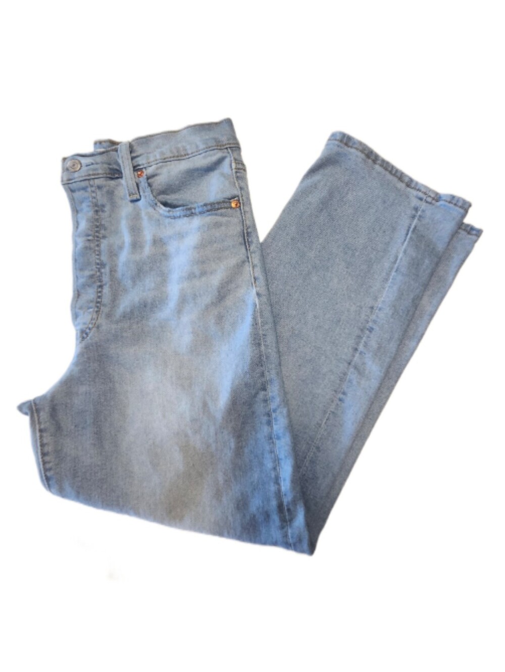 Levi's Light Wash Ribcage Straight Ankle, Button Fly, Denim Jeans 29